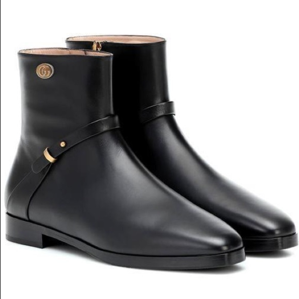 Moving sale. Gucci Double G Leather Ankle Boots